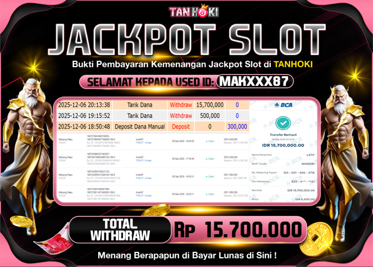 TANHOKI JACKPOT SLOT MAHJONG WAYS Rp..15.700.000,- LUNAS