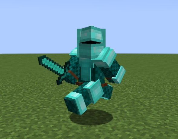 The armor silver minecraft character free 3D model rigged