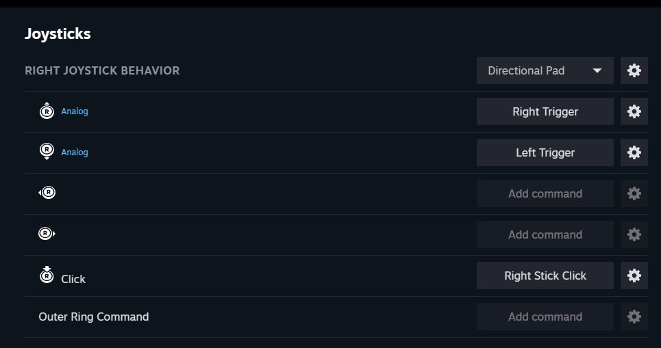 Switch Pro Controller remap right stick to analog trigger inputs? r/Steam