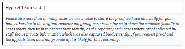 The Hypixel Appeal System Feedback Hypixel Forums