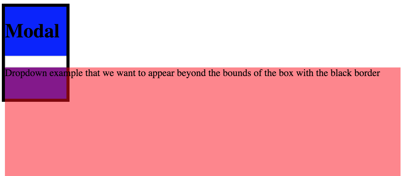 Dropdown beyond the bounds of the modal