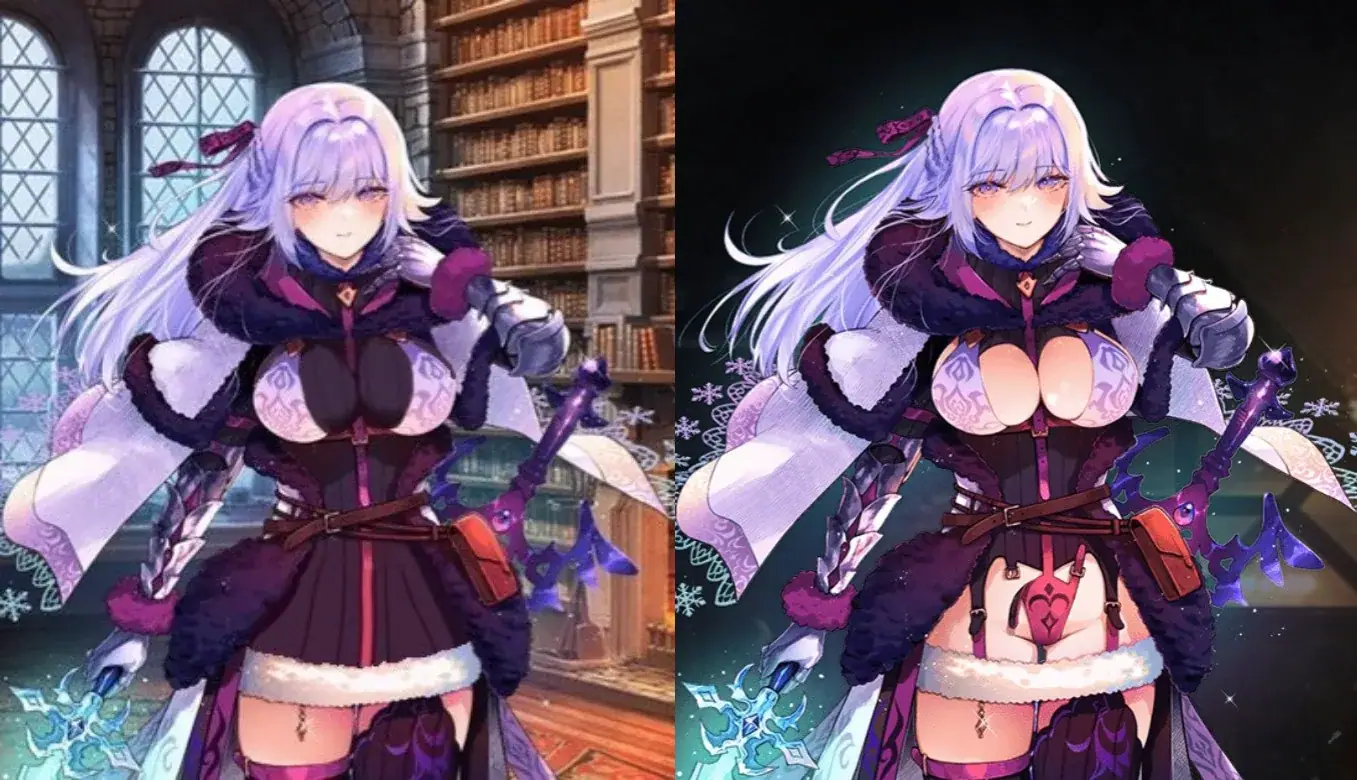 夜ノみつき＆ズリニキ先生の新英傑が爆乳と痴女！モリグナンのえっちな衣装と元ネタ考察の参考画像 - わんにゃんランド - アイギス攻略まとめ