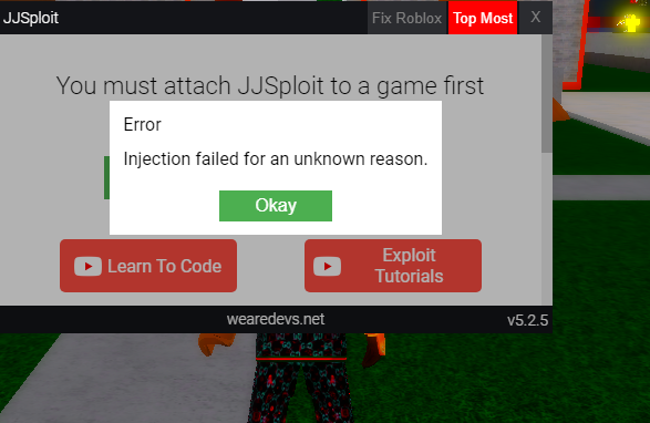 Roblox Jjsploit Error