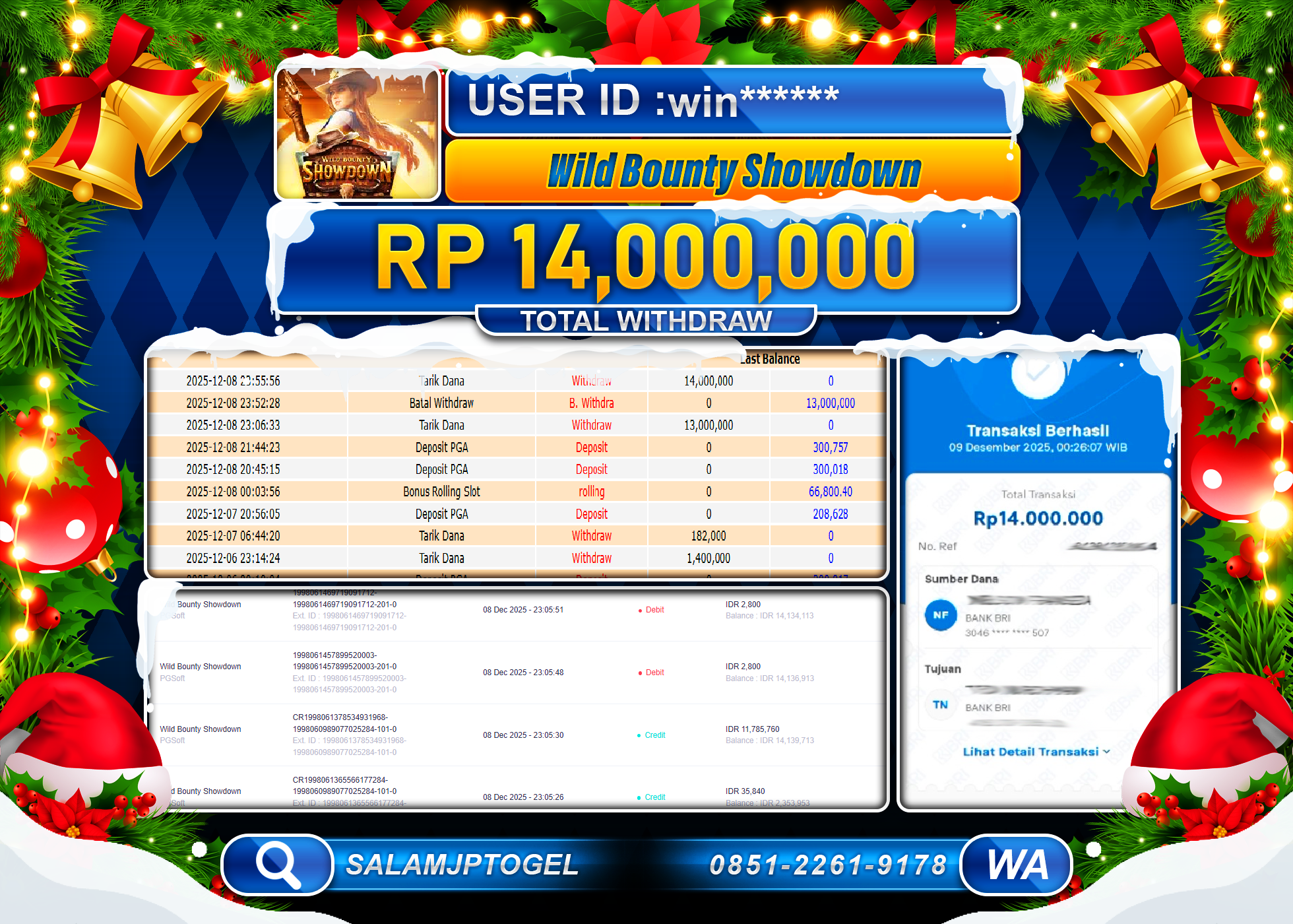 SALAMJPTOGEL JACKPOT Wild Bounty Showdown Rp.14,000,000 - LUNAS