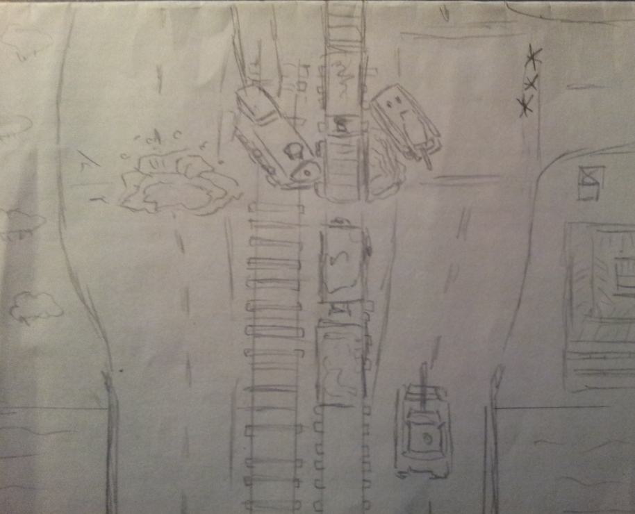 наброски препятствий на крупном мосте