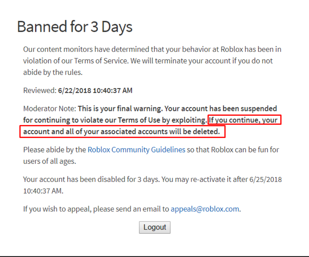Notice About The Ban Wave And Threats Of Other Account Termination