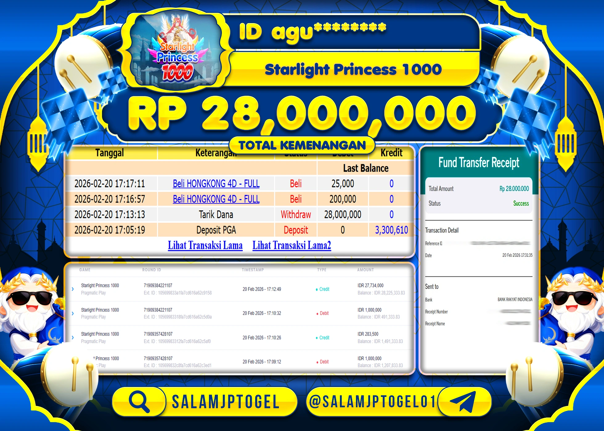 SALAMJPTOGEL JACKPOT STARLIGHT PRINCESS 1000 Rp.28,000,000 - LUNAS
