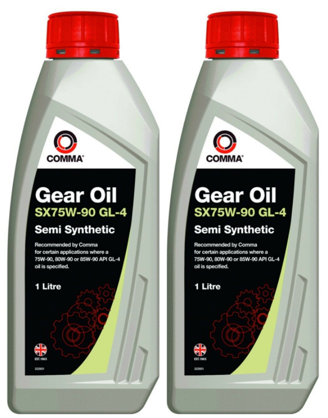 2x Comma - Gear Oil SX75W-90 GL-4 Semi Synthetic Also 75W-80 80W-90 85W 75 90 Vs 80w 90 Gear Oil