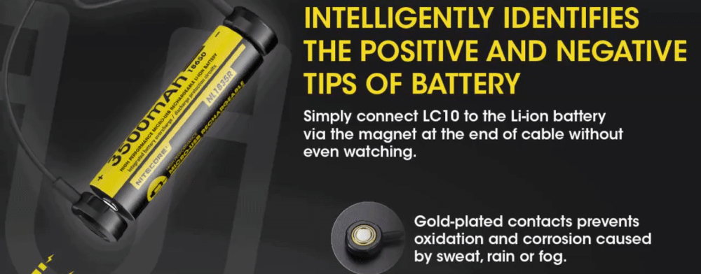 Gold-plated contacts to prevent oxidation and corrosion.