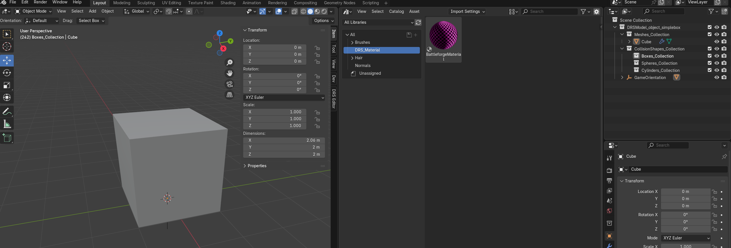 Assign the DRS Material asset