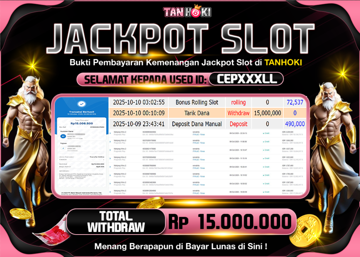 TANHOKI JACKPOT SLOT MAHJONG WAYS 2 Rp.15.000.000,- LUNAS