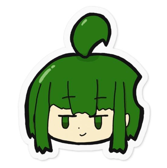 かじられた飛ばないマシュマロのステッカー