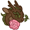 a wooden imperial dragon head, holding a peony in its mouth