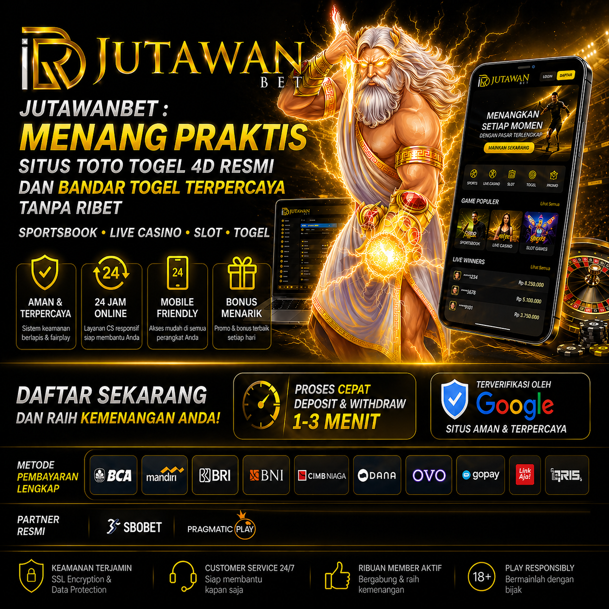 JUTAWANBET :Menang Praktis Situs Toto Togel 4D Resmi Dan Bandar Togel Terpercaya Tanpa Ribet