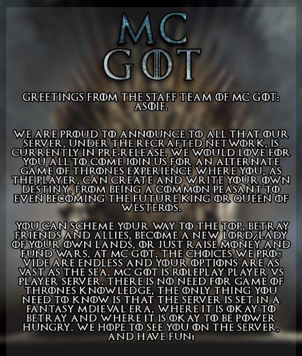 MC_GOT Minecraft Server