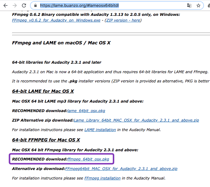 lame library for audacity mac 64bit