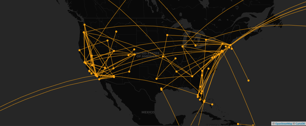 Hey, I am looking for this kind of map with all flights done on one ...