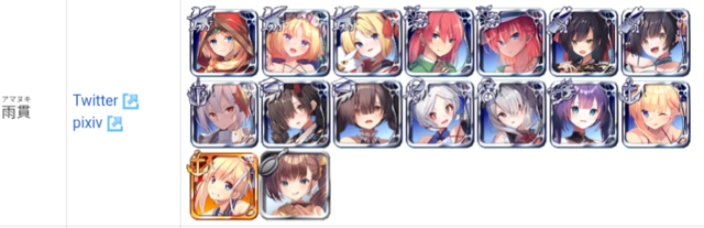 みんなの好きなイラストレーター、絵師統一パーティの可能性の参考画像 - わんにゃんランド - アイギス攻略まとめ