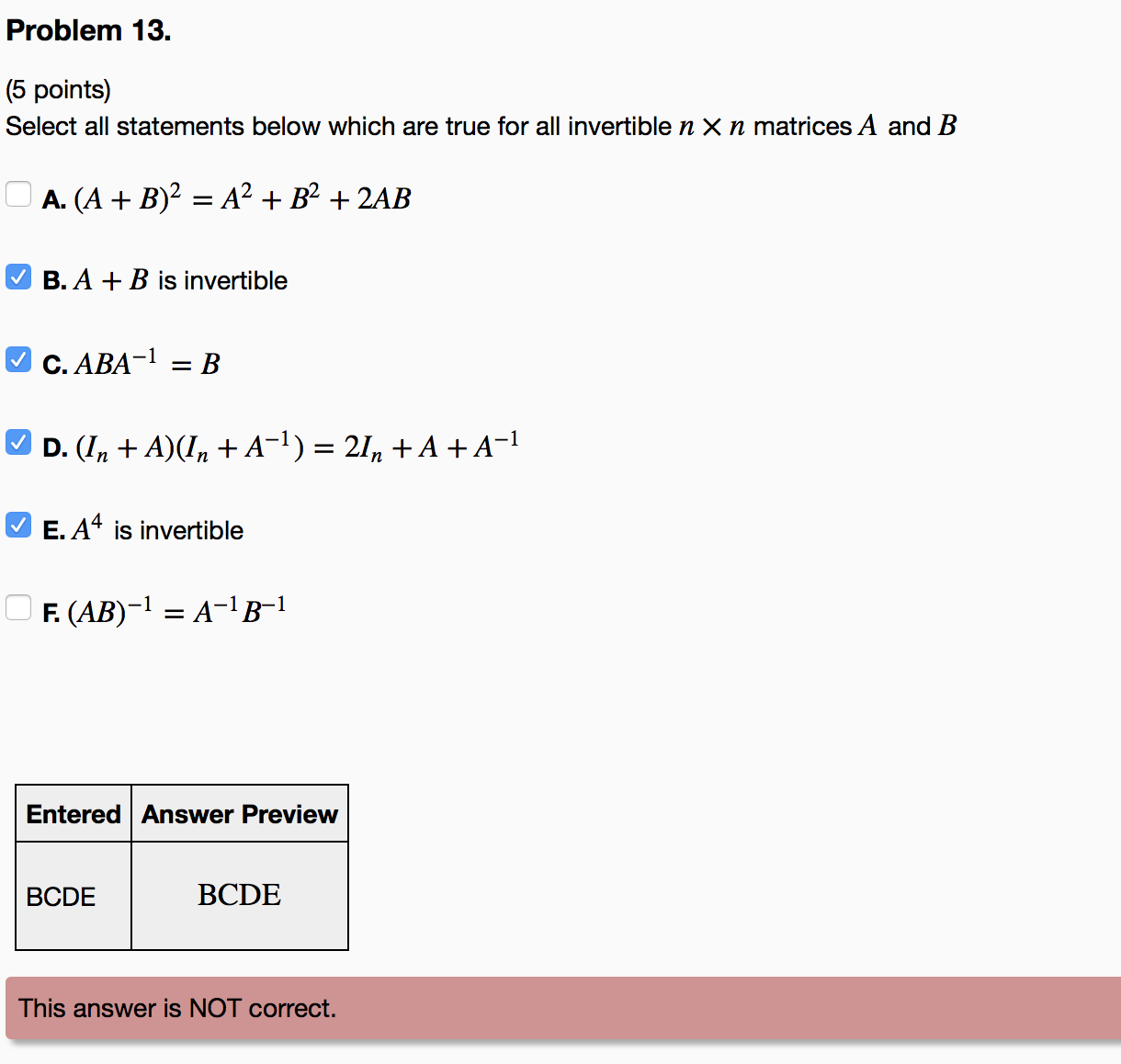 Solved Problem 13. (5 Points) Select All Statements Below | Chegg.com