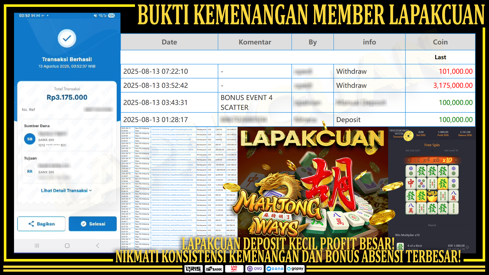 Lapakcuan bonus absensi