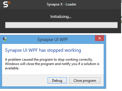 Synapse Ui Wpf Stopped Working Error - roblox initialization error 4 fix