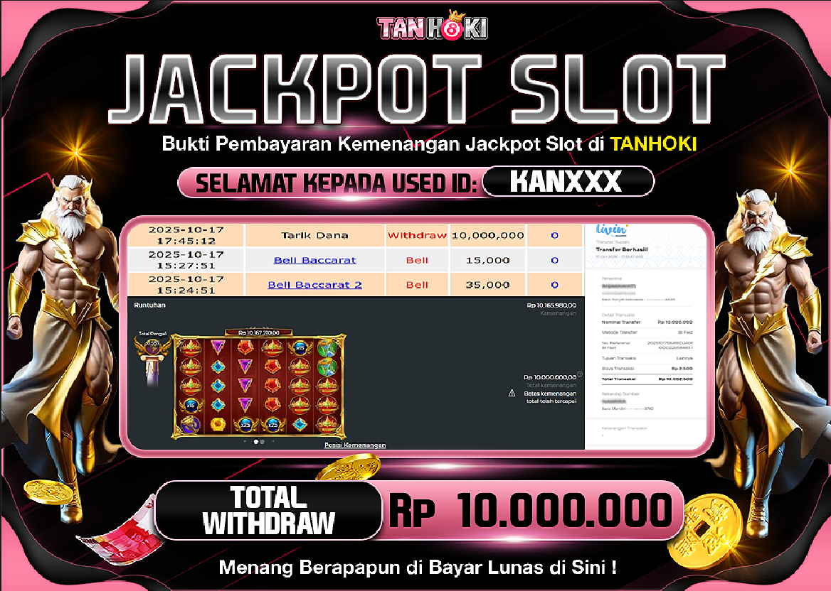 TANHOKI JACKPOT SLOT GATES OF OLYMPUS SUPER SCATTER Rp.10.000.000,- LUNAS