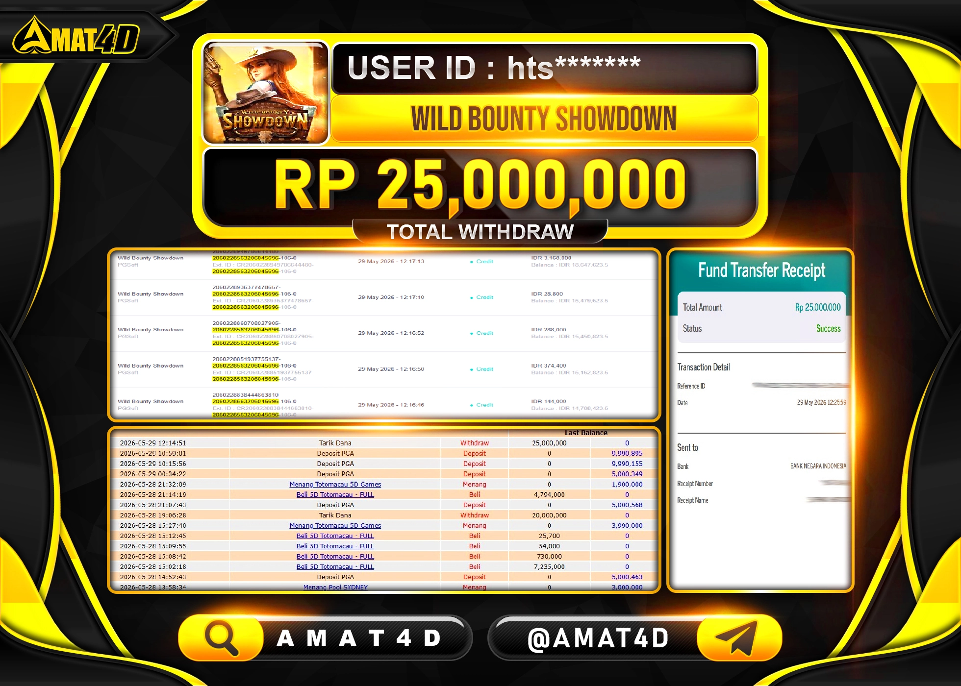 AMAT4D KEMENANGAN DI WILD BOUNTY SHOWDOWN Rp.25,000,000 BERHASIL TERBAYAR LUNAS
