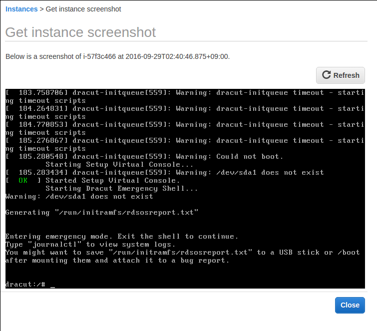 Cannot connect AMI after updated to new kernel by "yum update && reboot