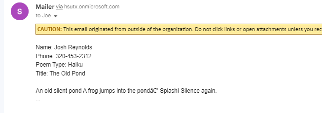 Sample Email