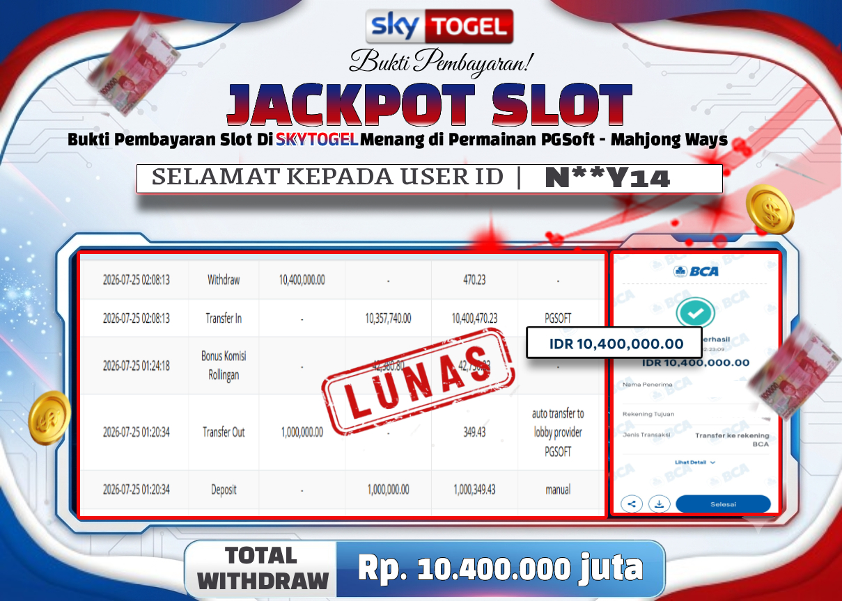 🏆 BUKTI   KEMENANGAN   PGSoft Slot Games-Mahjong Ways MEMBER   SKYTOGEL🏆