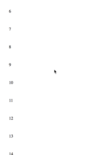 Infinite number list