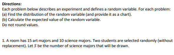 random variable experiment