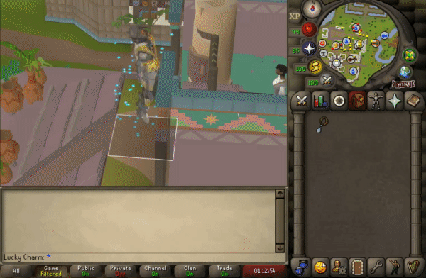 a gif showing a player running from Kastori teleport to gemstone crab in OSRS
