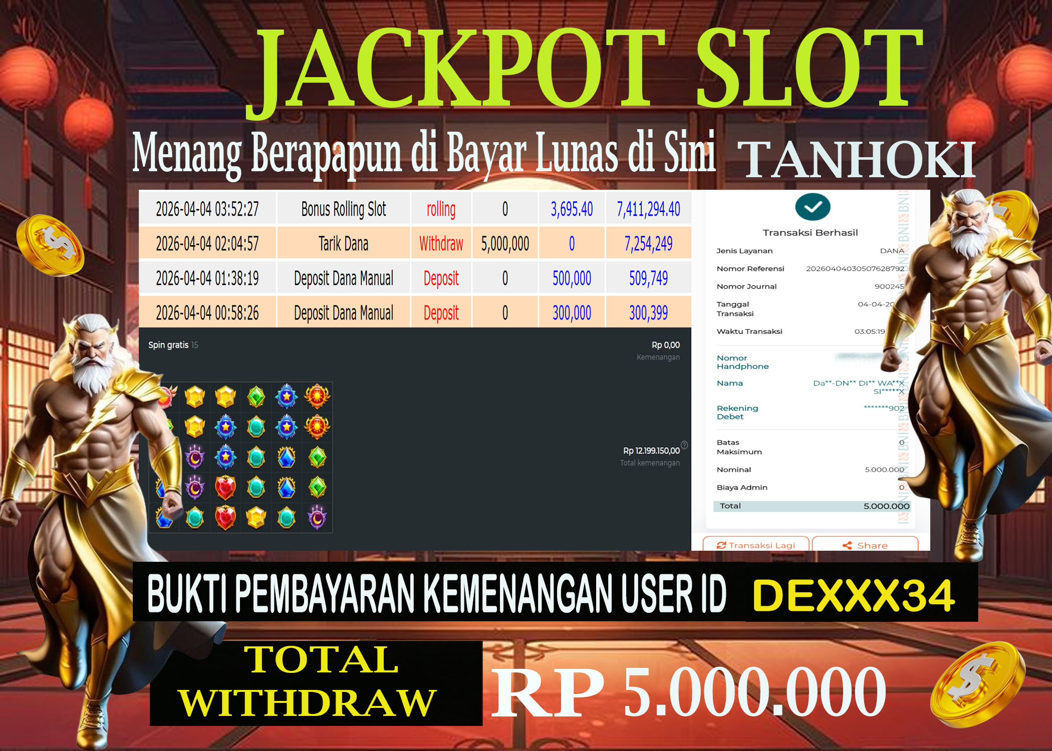 TANHOKI JACKPOTSLOT STARLIGHT PRINCESS 1000 Rp.5.000.000,- LUNAS