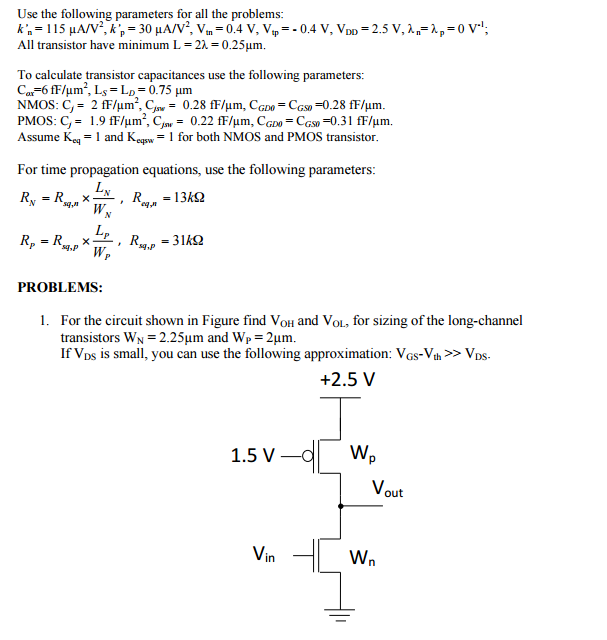 Solved For The Circuit Shown In Figure Find Voh And Vol, For 