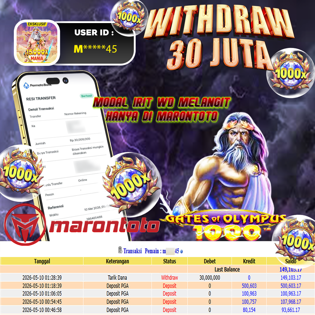 BUKTI JEPE SLOT GACOR DI GATES OF OLYMPS 1000 - PRAGMATIC PLAY ⚡️⚡️