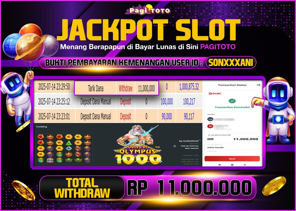 HAPPY JACKPOT MEMBER PAGITOTO SLOT GATES OF OLYMPUS 1000 Rp 11.000.000-, - LUNAS