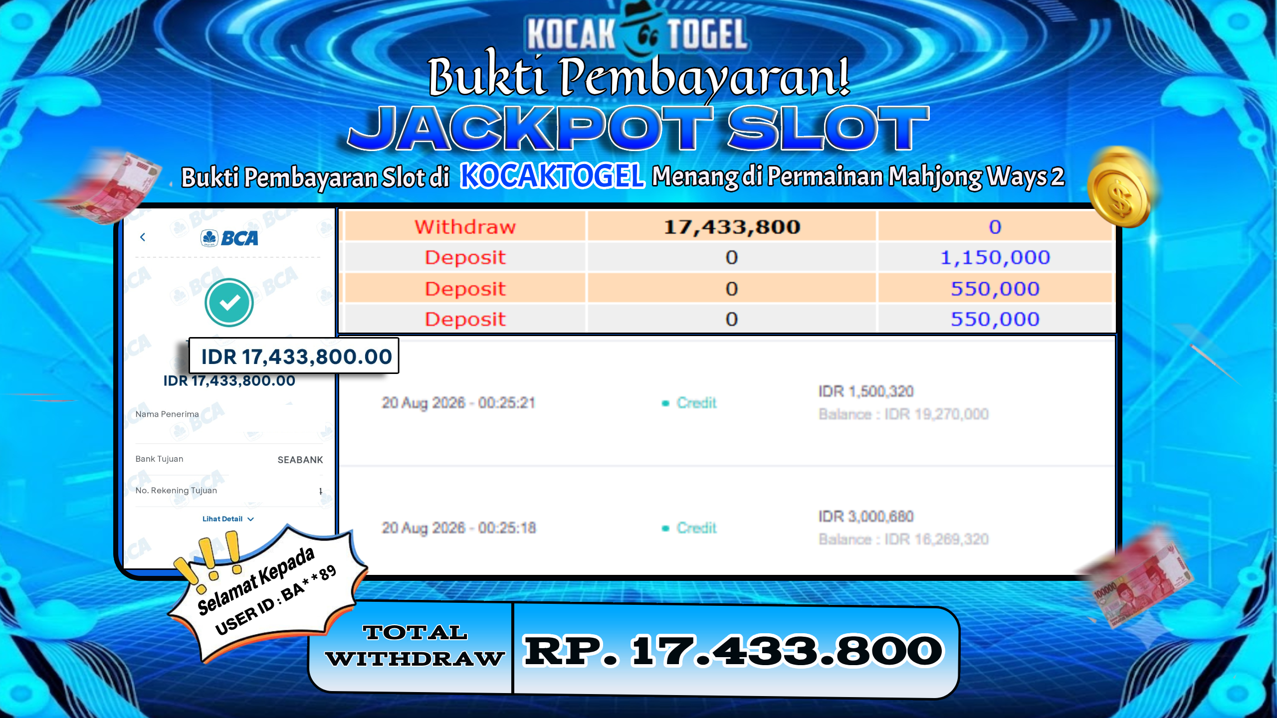 🏆 BUKTI KEMENANGAN Mahjong Ways 2 MEMBER KOCAKTOGEL  🏆
