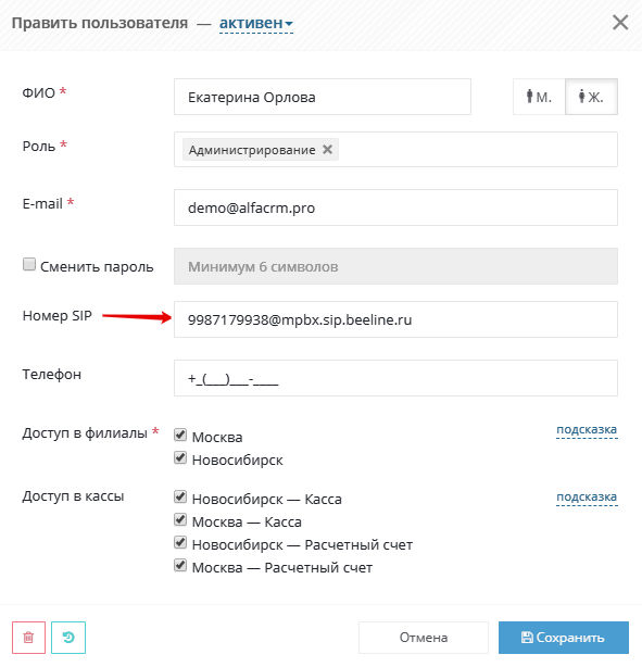 Облачная атс билайн настройка sip