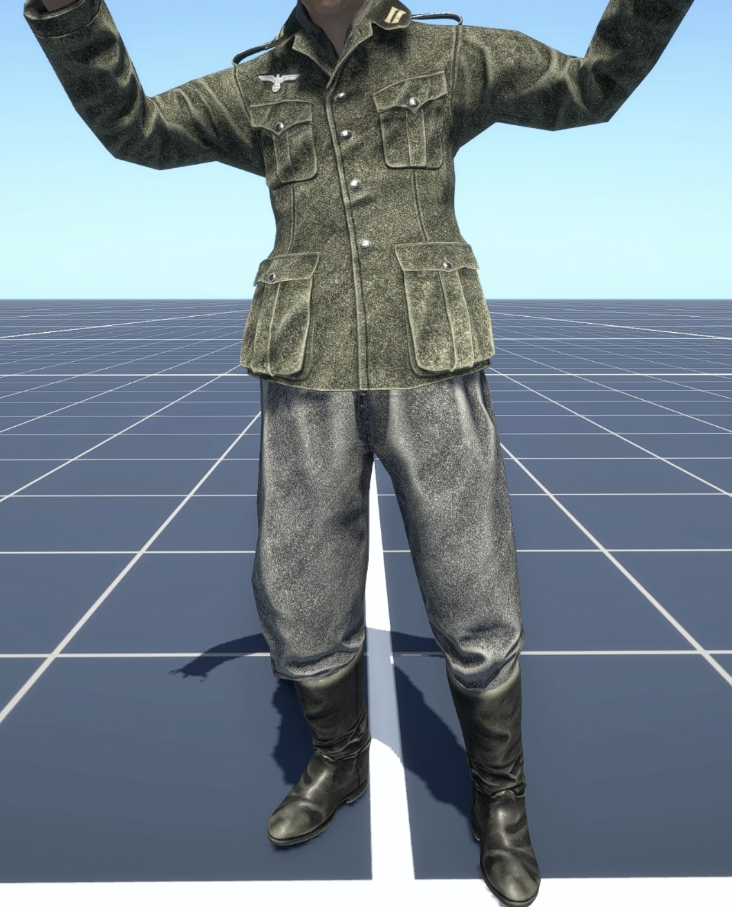 M36 uniform open tunic with boots