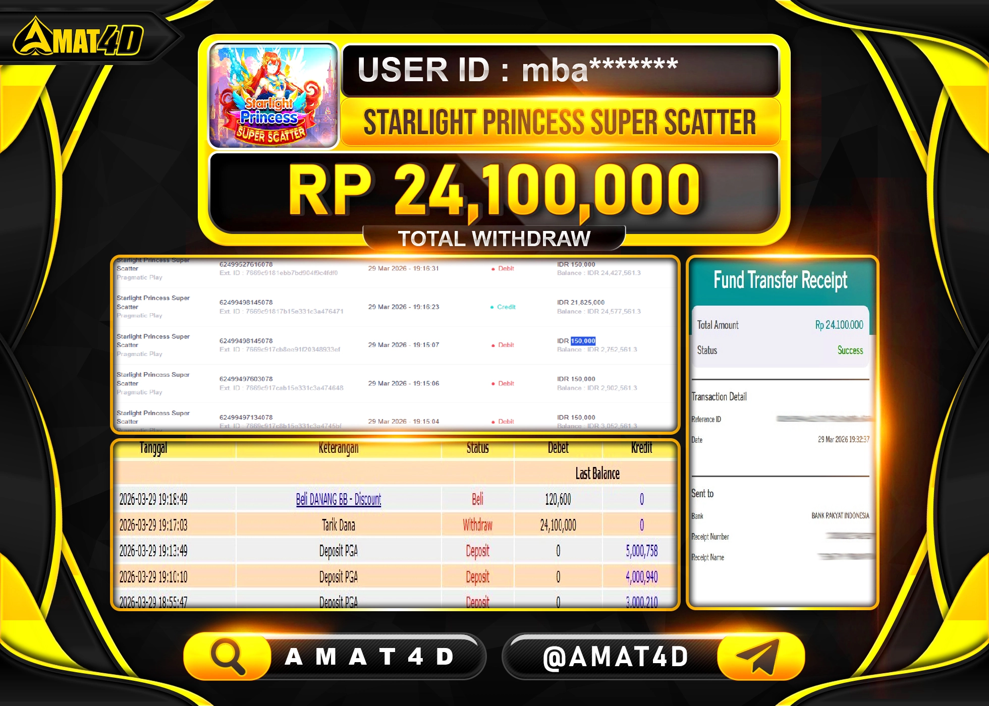 AMAT4D KEMENANGAN DI STARLIGH PRINCESS SS  Rp.24,100,000 BERHASIL TERBAYAR LUNAS