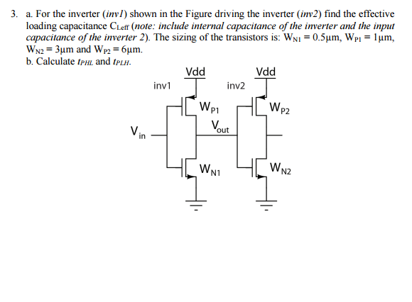 A. For The Inverter (inv1) Shown In The Figure Dri... | Chegg.com