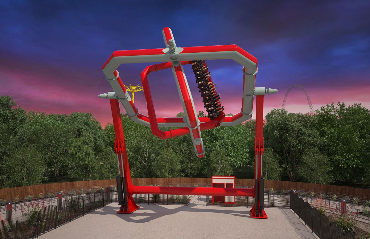 Six Flags Great Adventure's new Cyborg ride on display in dizzying