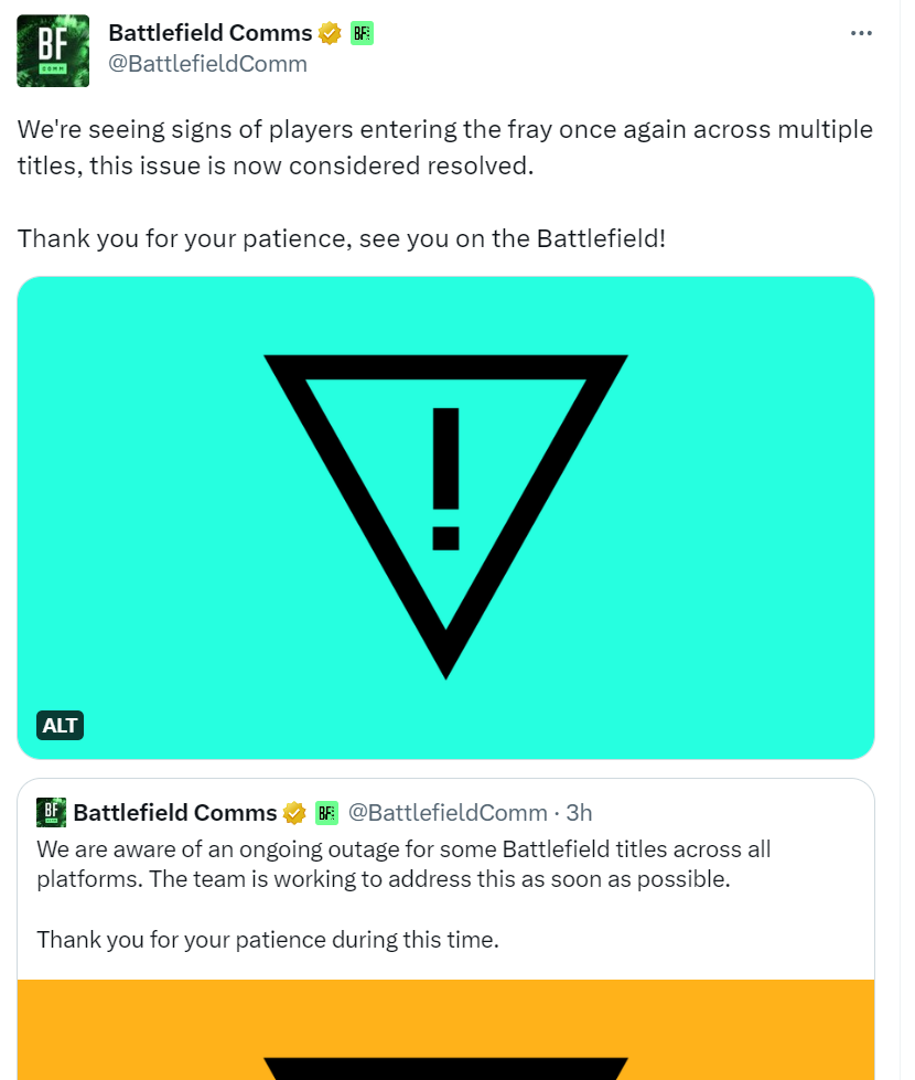 Battlefield 1, BF4, BF3 Servers Down and Experiencing Connectivity