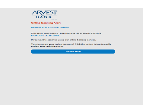 Arvest Bank Message from Customer Service ️ Letter High Quality Send Inbox HTML 2025 ✅