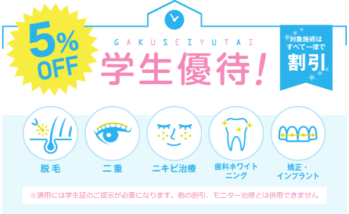 湘南美容クリニック 学生優待画像 湘南美容クリニック 学生優待画像