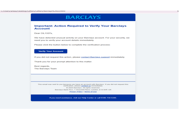 Barclays - Letter Inbox To All 2025 ☑️