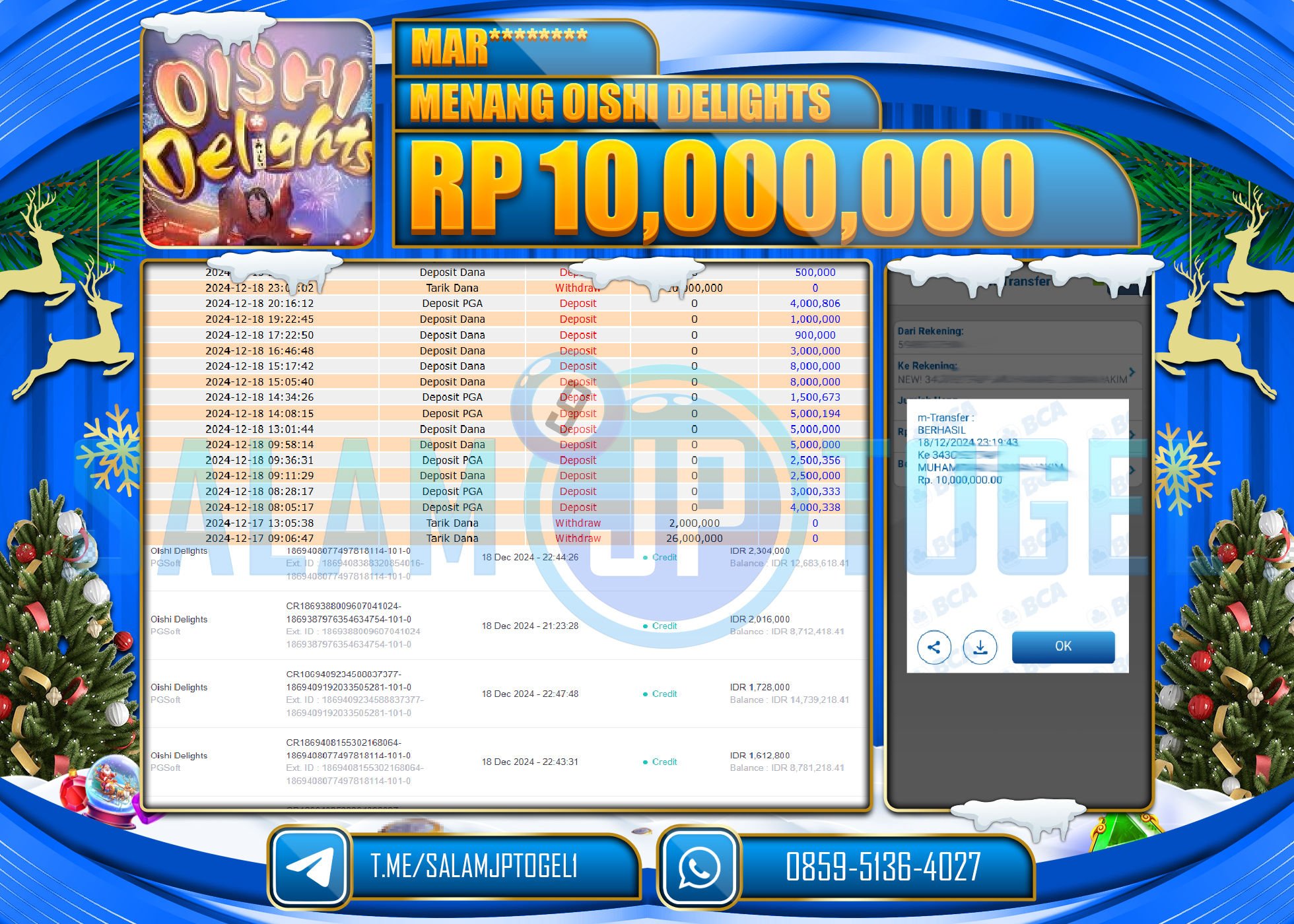 SALAMJPTOGEL MENANG SLOT OISHI DELIGHTS PG SOFT Rp.10,000,000 LUNAS