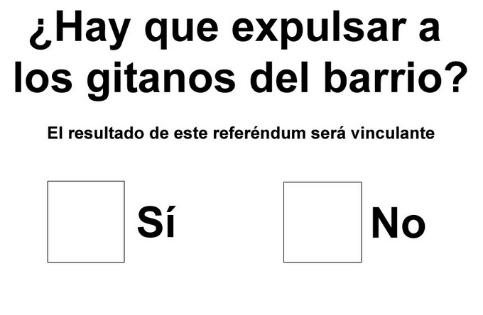 Quiero que se vayan los gitanos de mi pueblo