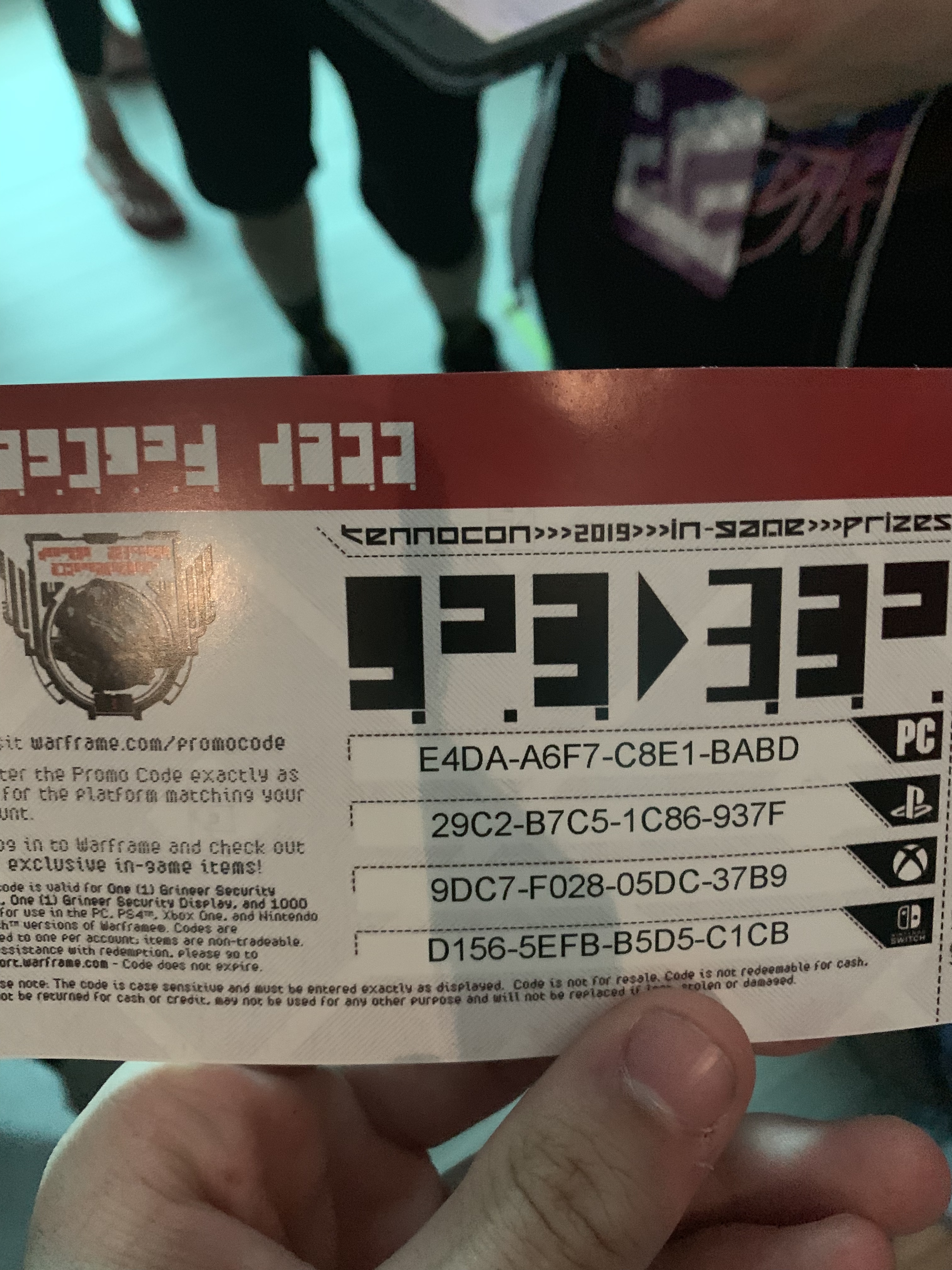 New TennoCon Glyph (Extra Console Codes) - Fan Zone - Warframe Forums